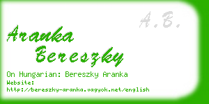 aranka bereszky business card